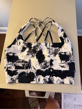 Buffbunny Print Black White Floral Revolution Sports Bra Large
